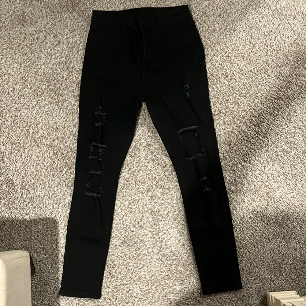 Black ripped jeans